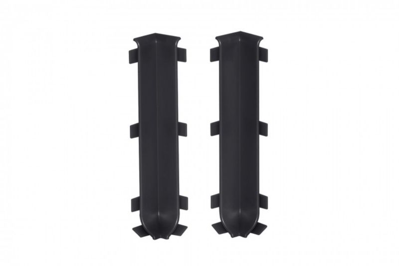 Narożnik wewnętrzny do listwy Cezar aluminiowej szary ciemny mat 10x100x0,5mm PVC 1 kpl.