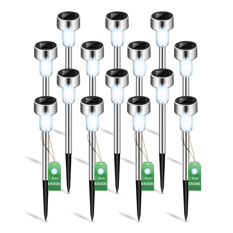 Lampa Solarna Lumiled LED Ogrodowa Wbijana Chrom 6500K 14 szt.