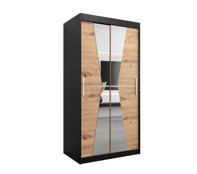 Szafa przesuwna Garderoba Abiks MAROKO 100 czarny/artisan 1 szt.