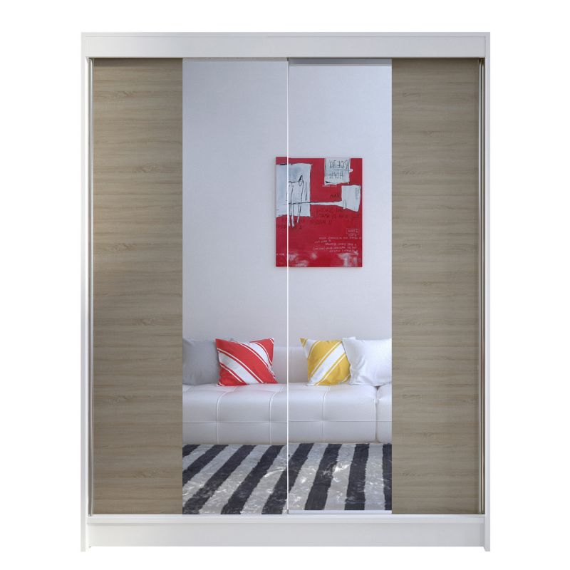 Szafa MIRJAN 24 z drzwiami przesuwnymi Camino II biały/dąb sonoma 1 szt.