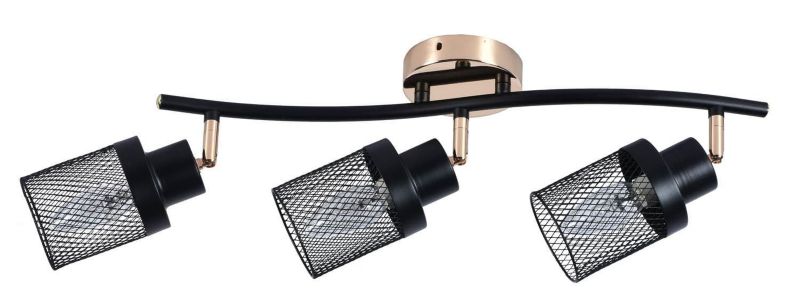 Lampa sufitowa Lampex Giassi złoto-czarna wym: 19,5 x 60 cm 3xE14 x 60W 1 szt.