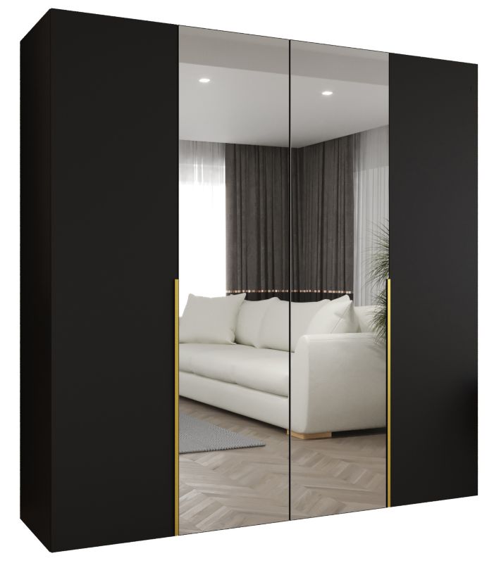 Szafa uchylna otwierana ALICANTE 2 200 wys 202 cm Czarny + Złoty 1 szt