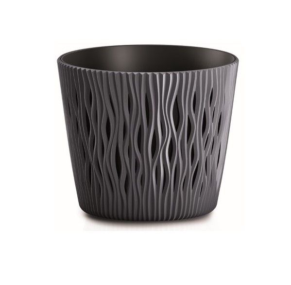 Doniczka Prosperplast z wkładem antracytowa SANDY ROUND DSR260-S433 1szt.