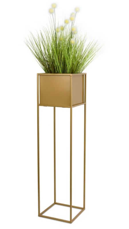 Kwietnik Stojący Lilian HowHomely Metalowy Złoty 24x90 cm 1 szt.