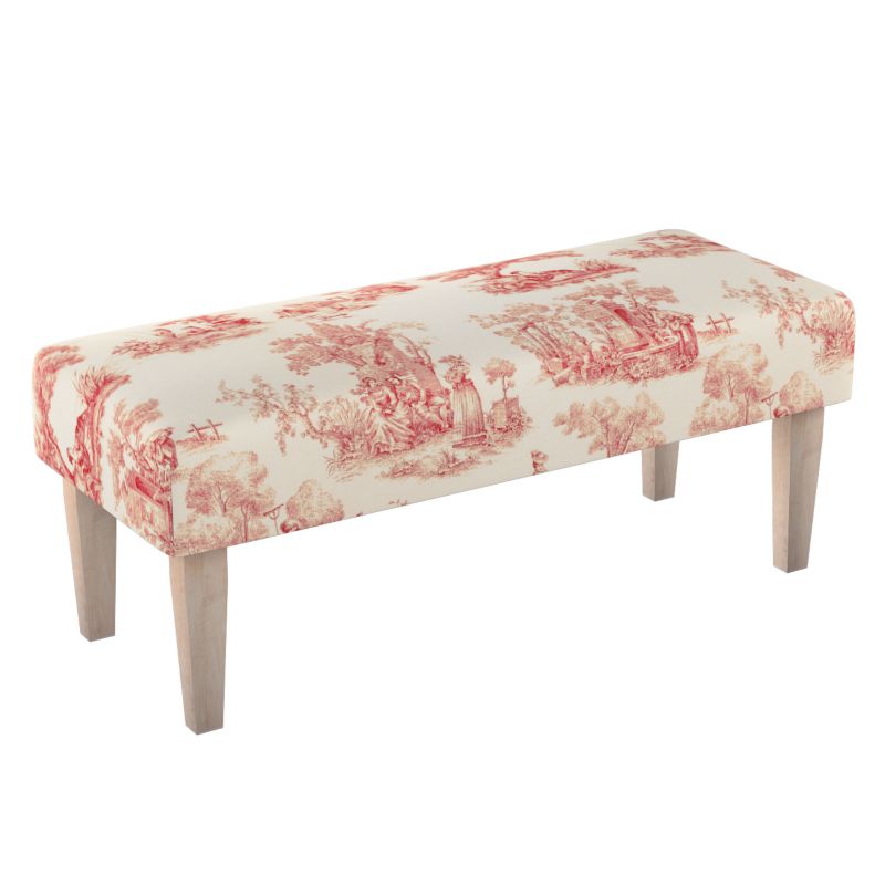 Ławka Dekoria 100 x 40 x 40 cm scenki rodzajowe w kolorze czerwonym na tle ecru 1 szt.