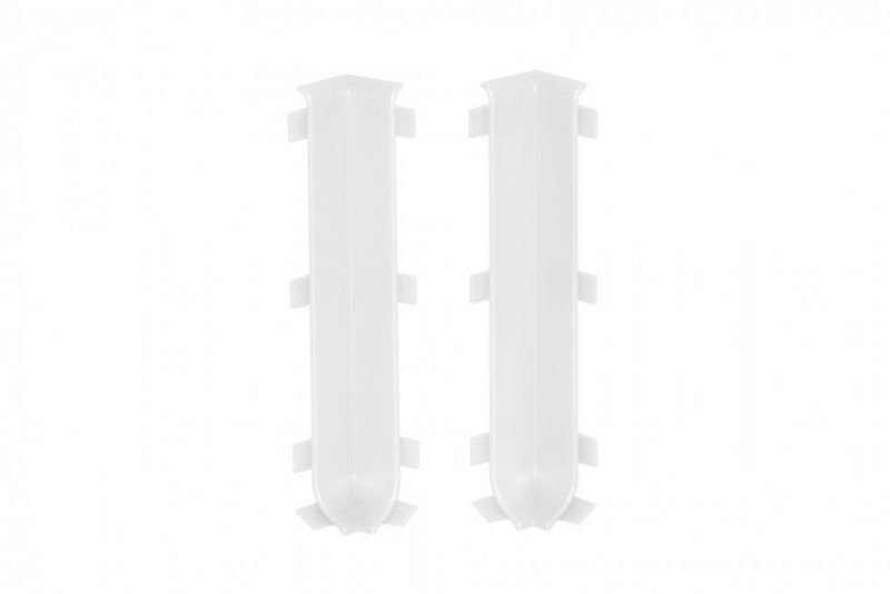 Narożnik wewnętrzny do listwy Cezar aluminiowej biały mat 10x100x0,5mm PVC 1 kpl.