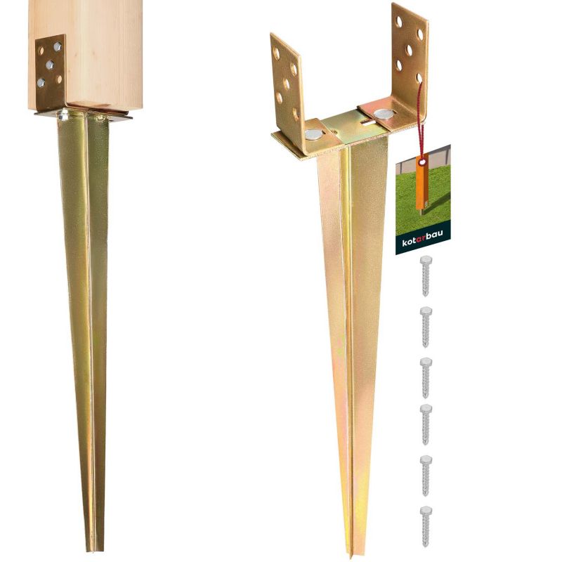 Podstawa słupa KOTARBAU regulowana wbijana do gruntu złota 0-160 mm 1 szt.