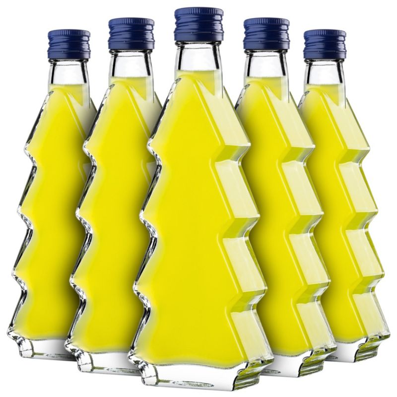 Butelka KADAX szklana choinka 200ml z granatową zakrętką 10 szt.