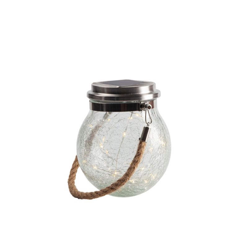 Lampa Lignao solarna pękająca kula szkło