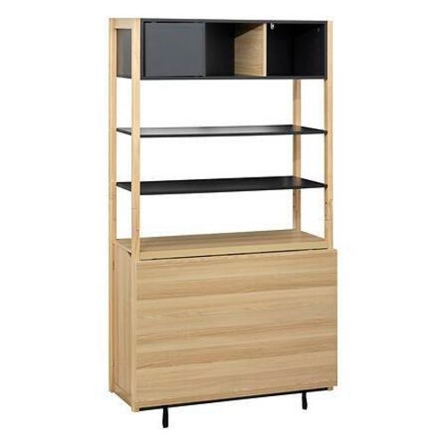 Regał na książki Extensio 180 cm z funkcją biurka i zamykanymi półkami 5FIVE SIMPLY SMART nowoczesny loftowy 1 szt.