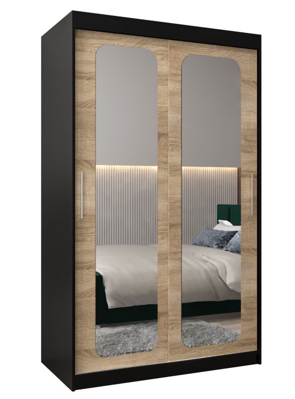 Szafa przesuwna Garderoba Abiks PROMO T3 120 czarny/sonoma 1 szt.