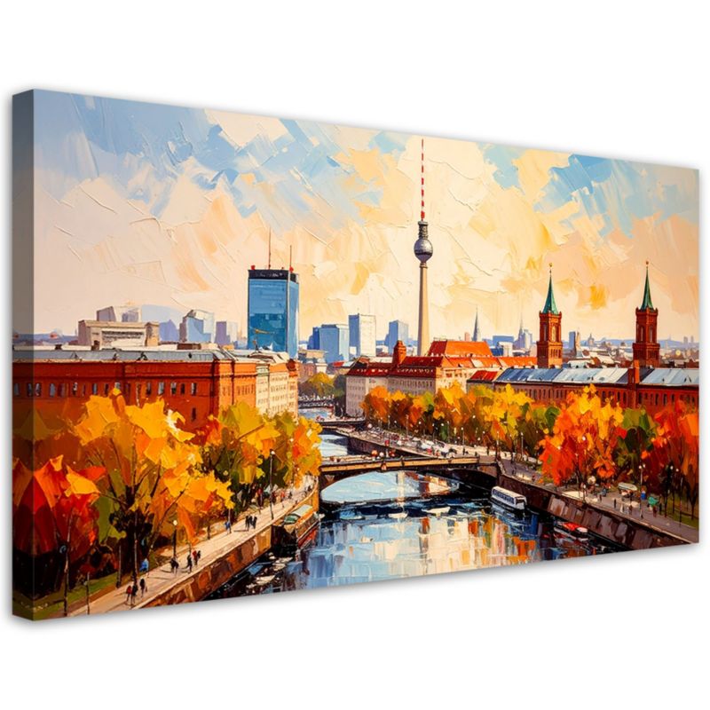Obraz na płótnie do salonu biura Feeby Panorama Berlina Miasto 80x40cm 1szt
