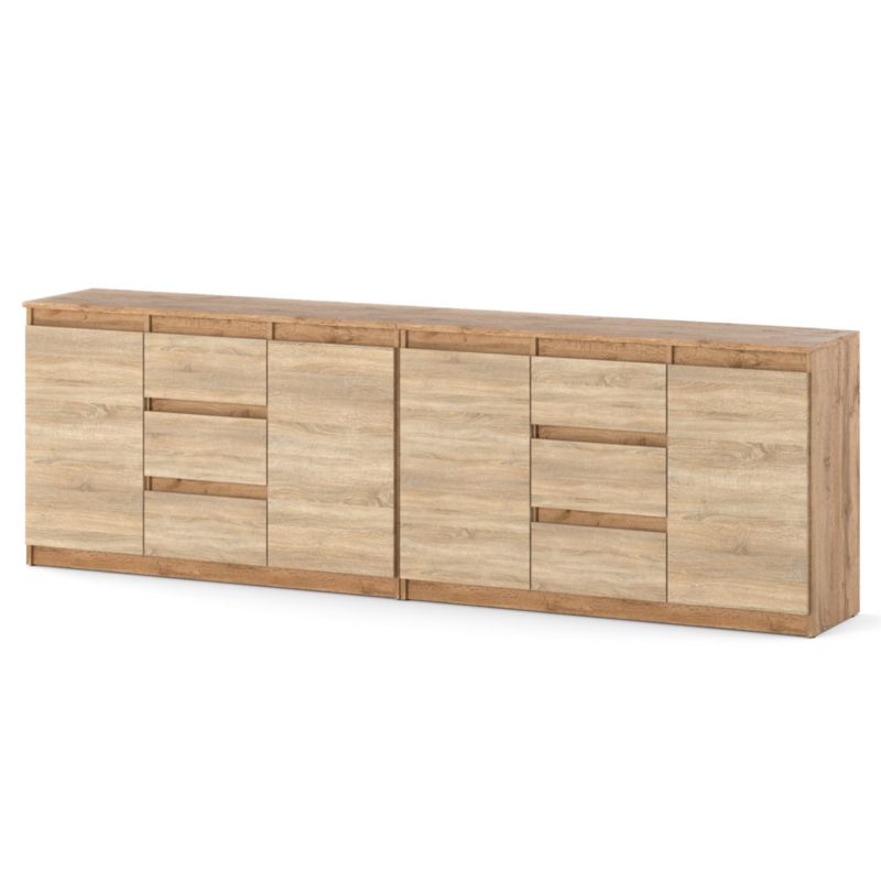 Komoda Hurtownia-Mebli Szuflady 6 Agna Best 240cm Dąb Wotan Dąb Sonoma 240x35x75 cm 1szt.