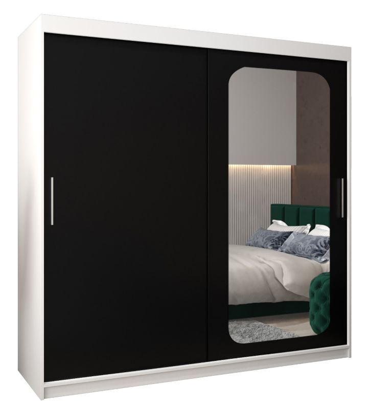 Szafa przesuwna Garderoba Abiks PROMO T2 200 biały/czarny 1 szt.