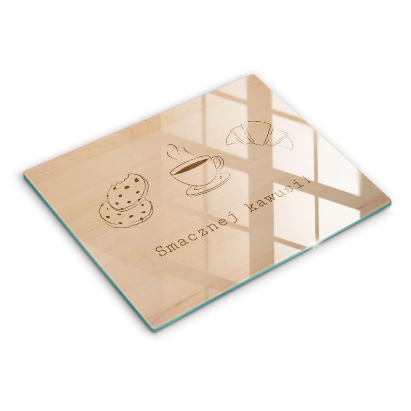 Szklana deska do krojenia Wallfluent 40x52 cm Motyw, Smacznej kawusi 1 szt.