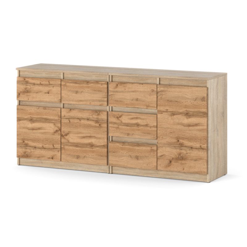 Komoda Hurtownia-Mebli Szuflady 5 Agnolia Mini 160cm Dąb Sonoma Dąb Wotan 160x35x75 cm 1szt.