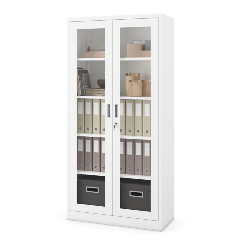 Witryna szklana metalowa Jan Nowak Amelia 185x90x40 cm biała 1 szt