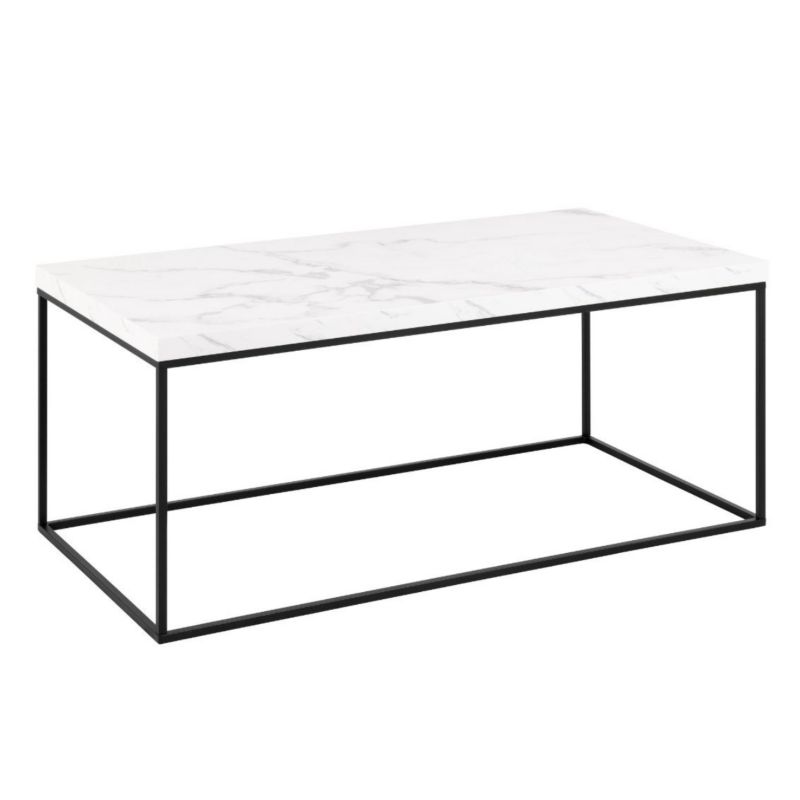 Stolik kawowy Barossa ACTONA imitacja białego marmuru prostokątny 110 cm 1 szt.