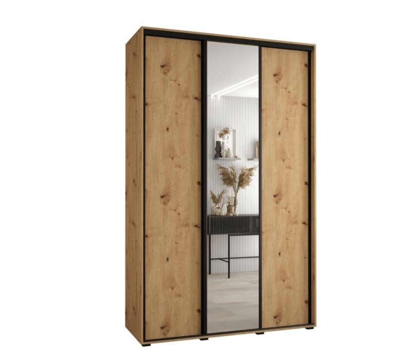 Szafa przesuwna Abiks DAVOS 3 wysoka szer.160cm gł.60cm artisan/artisan/czarny 1szt.