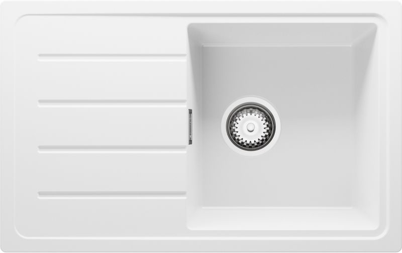 Zlewozmywak Kopenhaga Easy PRIMAGRAN Nablatowy 70x44cm do szafki od 45cm, Biały + Syfon, S036, 1 szt.