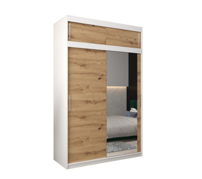 Szafa przesuwna Garderoba Abiks Tokyo 2 150 biały + artisan z nadstawką 1 szt.