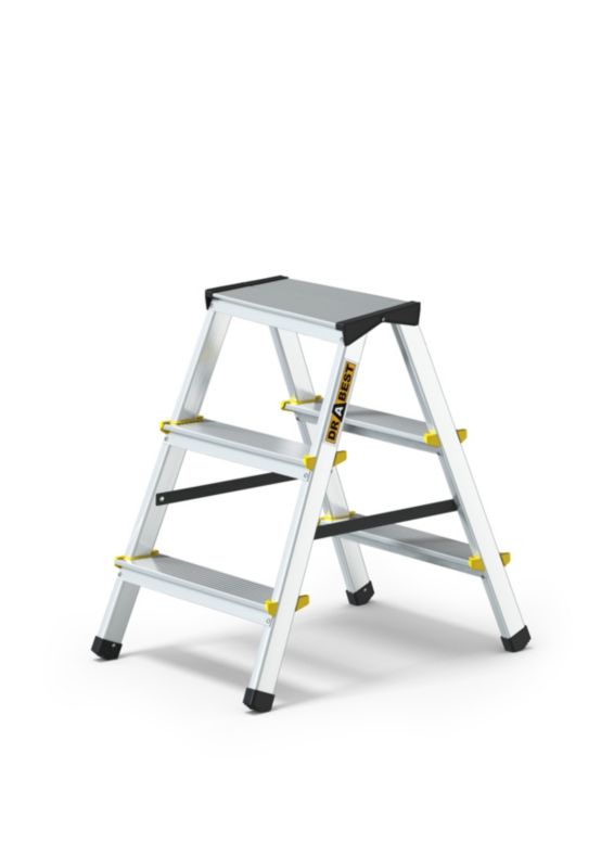 Drabina aluminiowa dwustronna profesjonalna, DRABEST, 3 stopnie, 2x3, udźwig 150 kg, 1 szt.