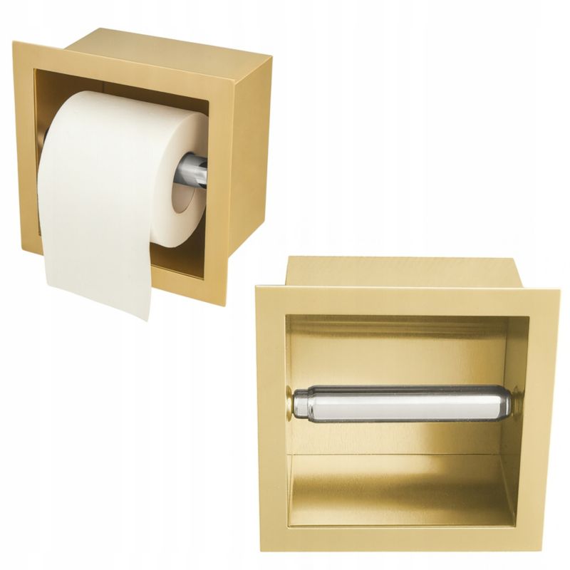 Uchwyt wnękowy na papier Estiva BAQ Gold 16x16x9 cm złoty 1 szt.