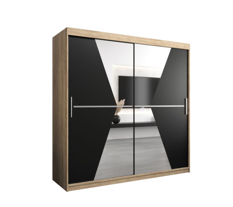 Szafa przesuwna Garderoba Abiks MAROKO 200 sonoma/czarny 1 szt.