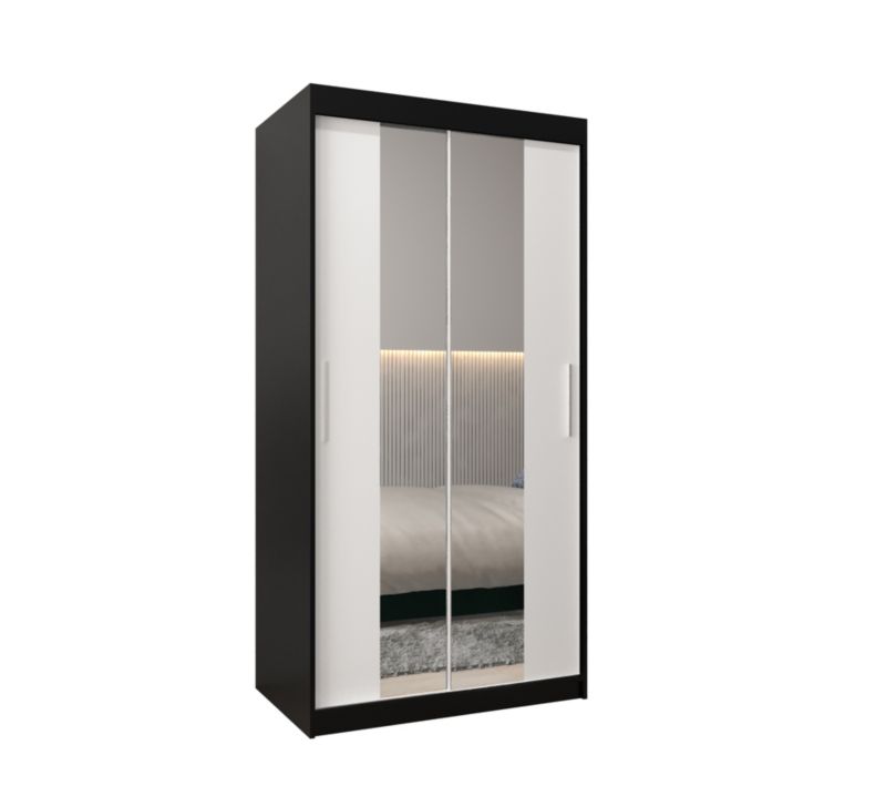 Szafa przesuwna Garderoba Abiks Tokyo 1 100 czarny + biały 1 szt.