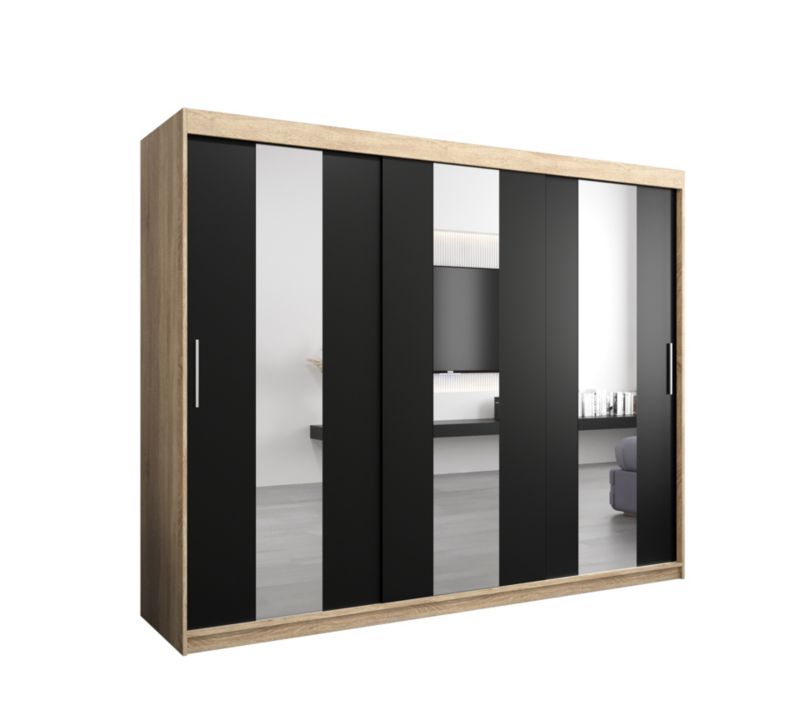 Szafa przesuwna Garderoba Abiks POLE 250 sonoma/czarny 1 szt.