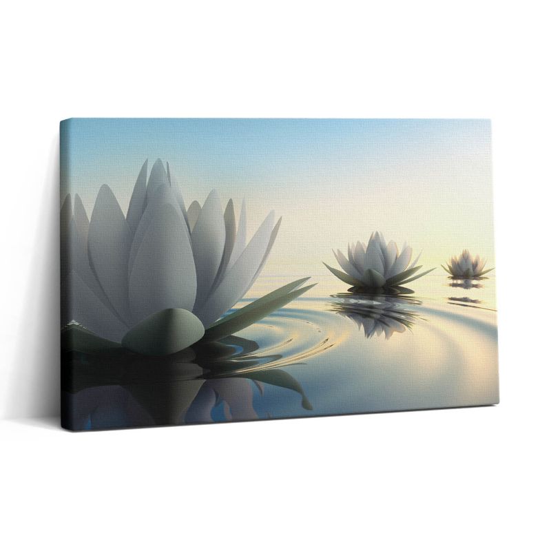 Obraz na płótnie Wallfluent 30x20 cm Kwiaty lilie na wodzie 1 szt.