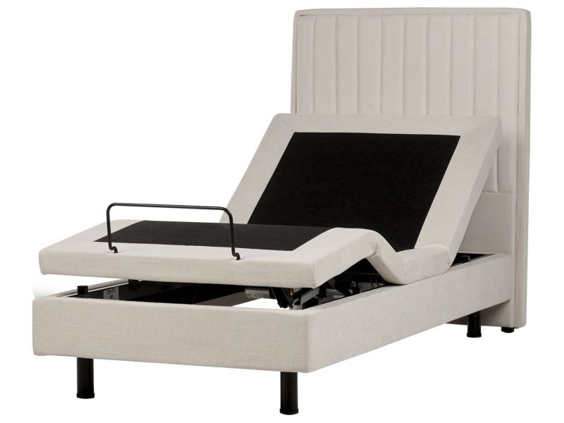 Łóżko regulowane Duke ii 90 x 200 cm Jasnobeżowy 1 szt.