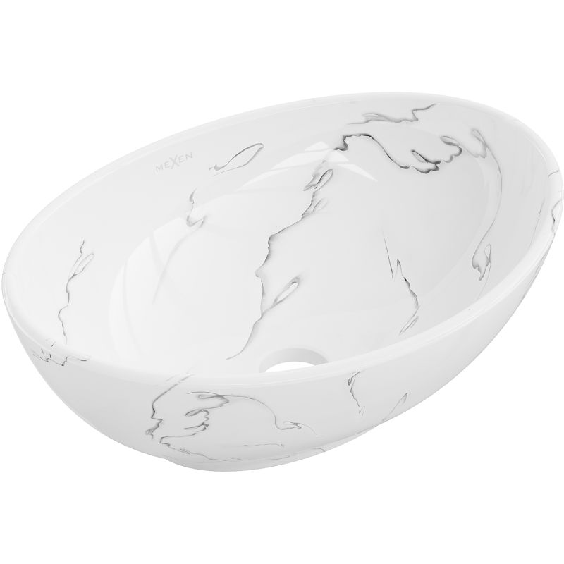 Umywalka nablatowa Mexen Elza biały kamień 40,5x33 cm 21014081 1 szt.