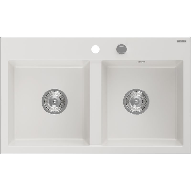 Zlewozmywak wpuszczany Mexen Hektor 2-komorowy czarny 800x480 mm - 6521802000-77-G 1 szt.