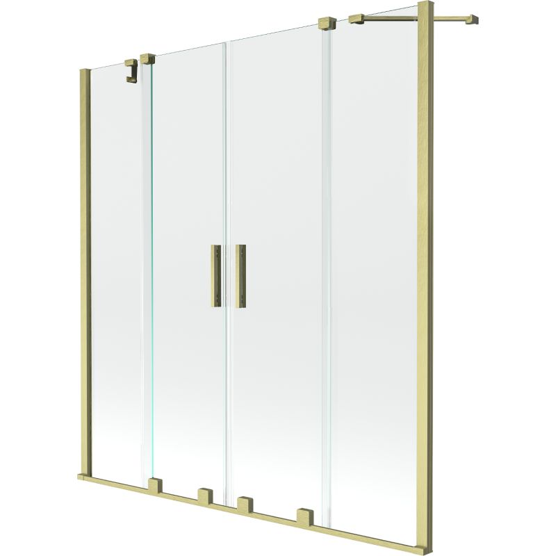 Parawan nawannowy 2-skrzydłowy Mexen Velar transparent złoty szczotkowany 140x150 cm 1 szt.