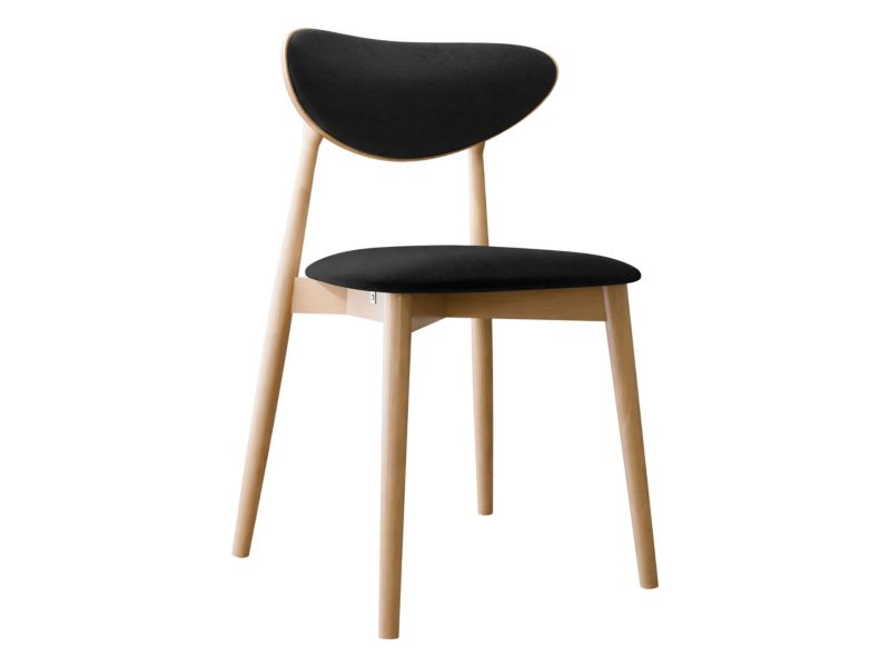 Krzesło MIRJAN 24 tapicerowane KT65/C buk/czarny aksamit 1 szt.