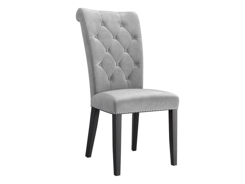 Krzesło MIRJAN 24 tapicerowane z kołatką Christina czarny/gołębi szary 1 szt.