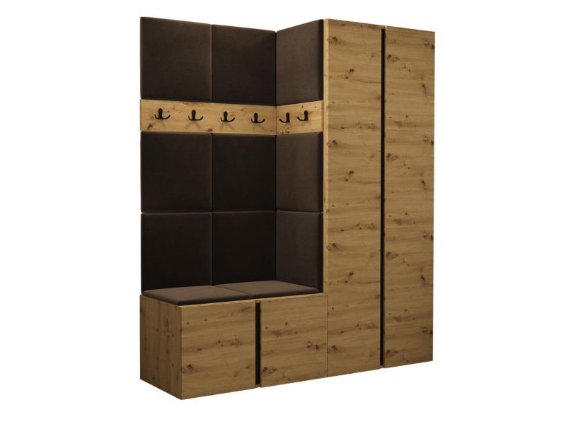 Garderoba MIRJAN 24 Orion III dąb artisan/czarny + brązowy 1 kpl.
