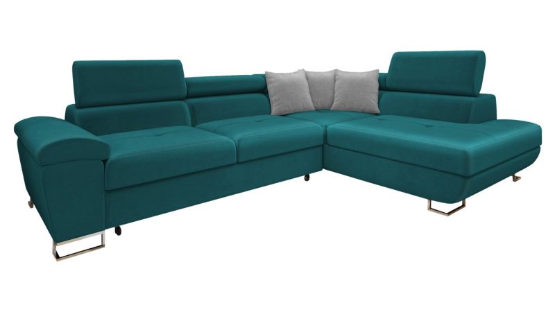 Narożnik z funkcją spania MIRJAN 24 Cotere prawy ciemnoszmaragdowy/gołębi szary 1 szt.