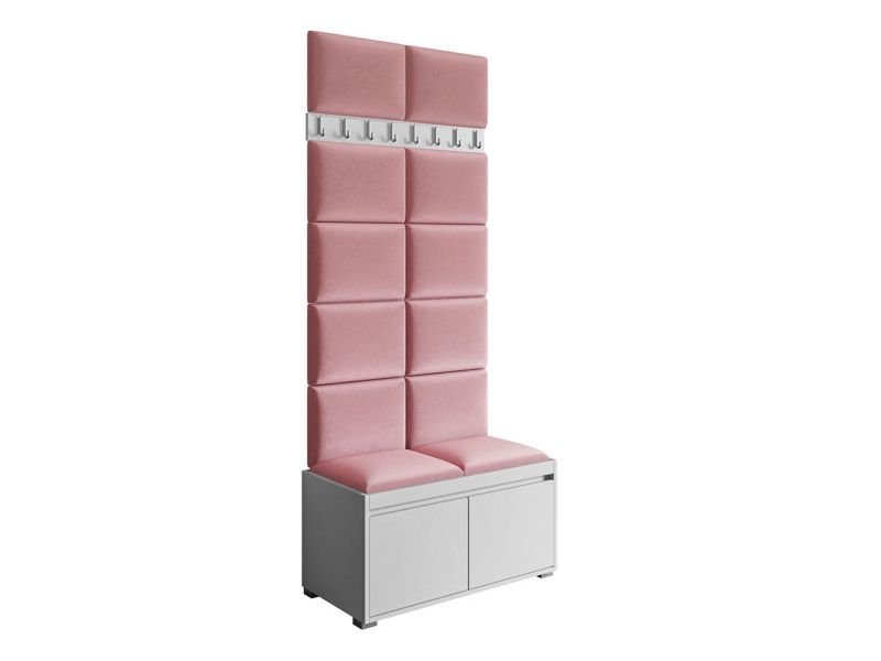 Zestaw do przedpokoju MIRJAN 24 Grawis 80 II biały + różowy 1 kpl.