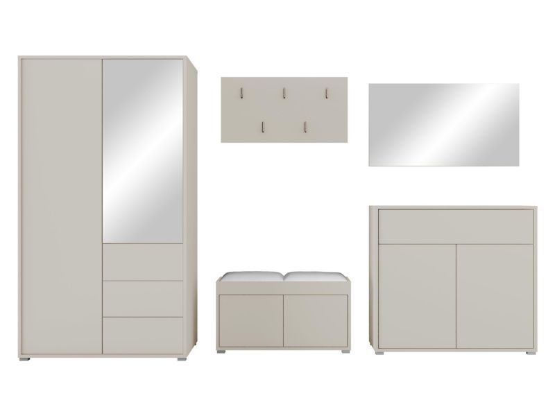 Zestaw MIRJAN 24 do przedpokoju Gesita V beżowy/biała ekoskóra 1 szt.