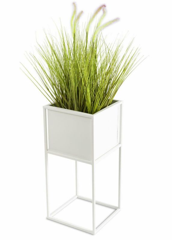 Kwietnik Stojący Vireo HowHomely Metalowy Biały 24x50 cm 1 szt.