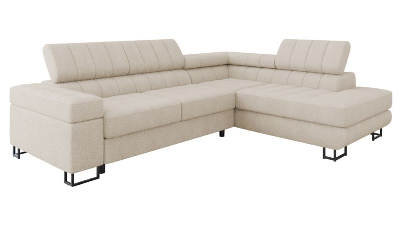 Narożnik z funkcją spania MIRJAN 24 Laris Premium prawy beżowa bukla 1 szt.