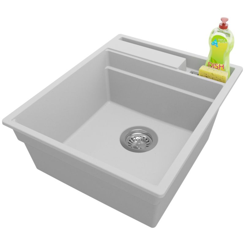 Zlewozmywak Oslo Pocket PRIMAGRAN Nablatowy 43x53cm do szafki od 45cm z Syfonem Szary 1 szt.