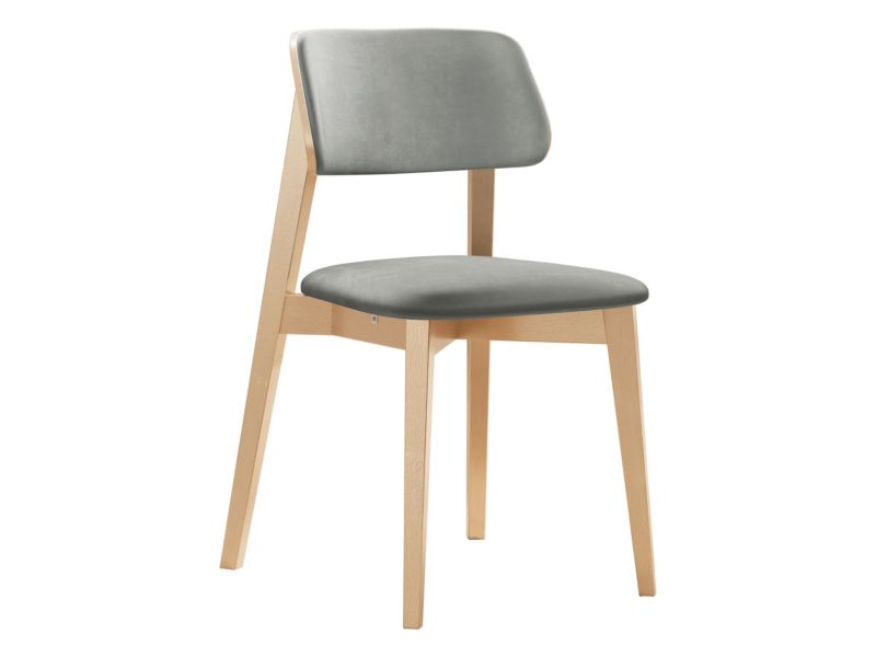 Krzesło MIRJAN 24 tapicerowane KT63/C buk/aksamit platynowy szary 1 szt.