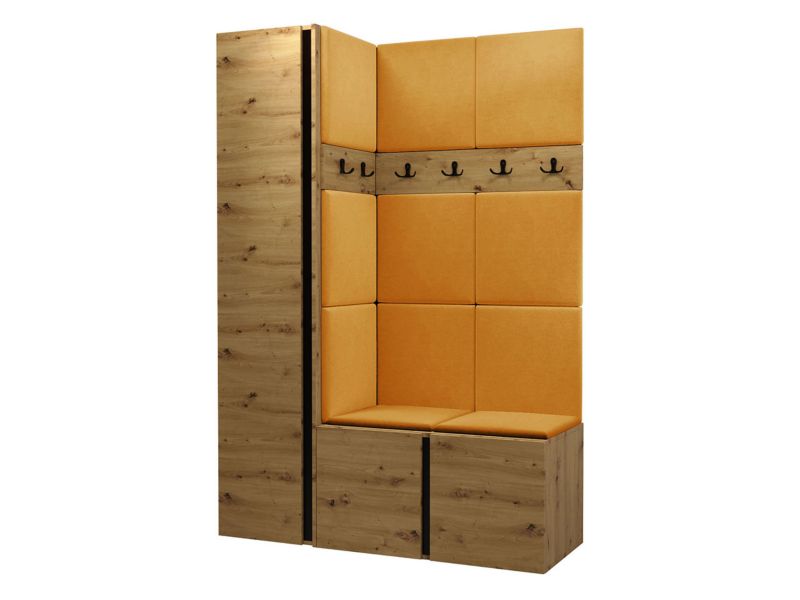 Garderoba MIRJAN 24 Orion IX dąb artisan/czarny + żółty 1 kpl.