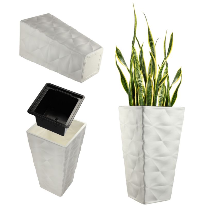 Doniczka KADAX Donica Z Wkładem Ogrodowa Biała 75cm 1 szt.