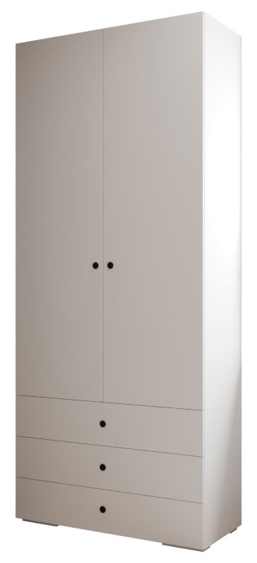 Szafa z szufladami wysoka Abiks INOVA 2 2D 3SZ biały+czarny 1 szt.