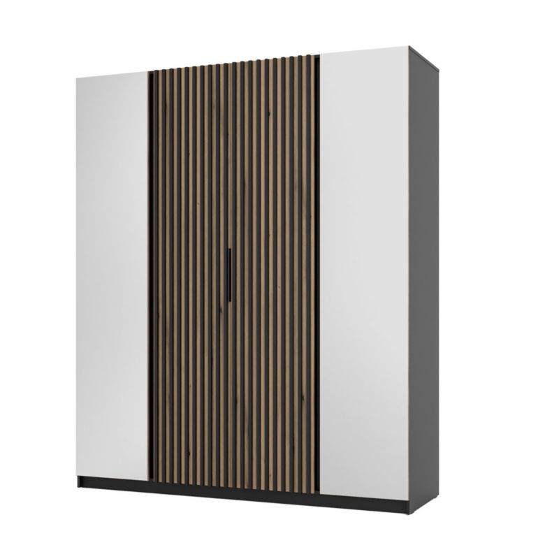 Szafa do przedpokoju 4-drzwiowa z lustrem Bonni Dravero BL/EV-BL 2L 2LAM 1 szt.