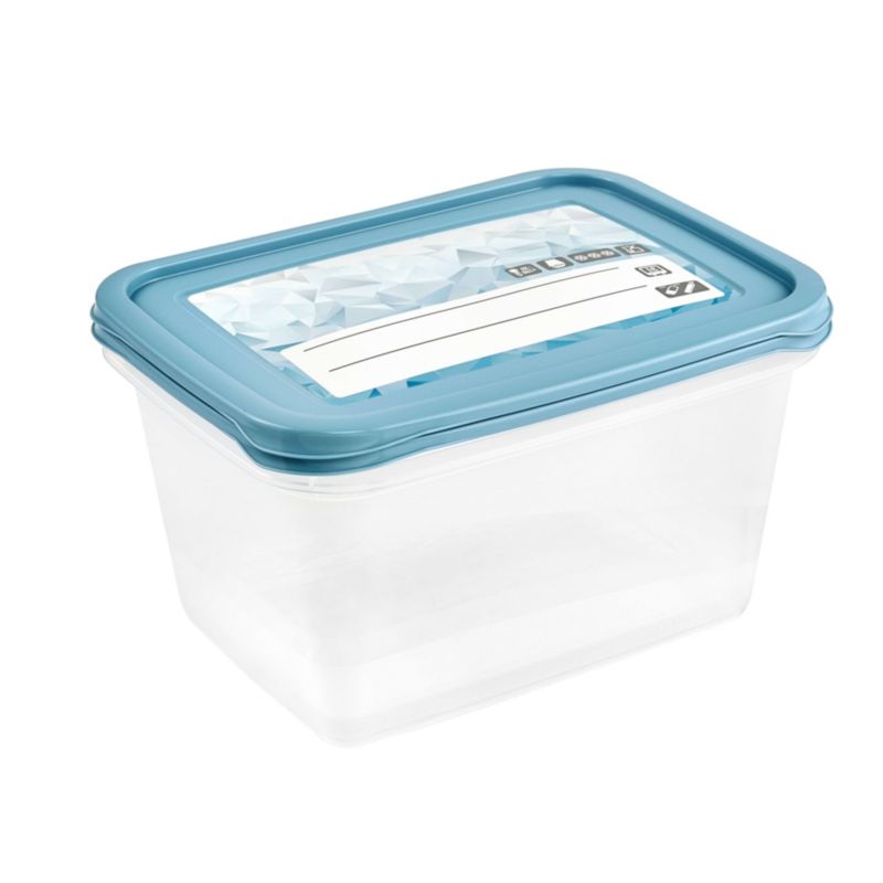 Zestaw 2 pojemników na żywność z etykietą wielokrotnego zapisu KEEEPER MIA "MAGIC ICE" 20,5x15,5x10,5 Nordic blue 2 szt. x 2l